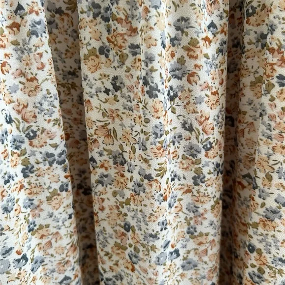 Wishlist Apparel Floral Cream Maxi Ruffle V-neck Lined  Boho Dress Sz Medium - Picture 10 of 14